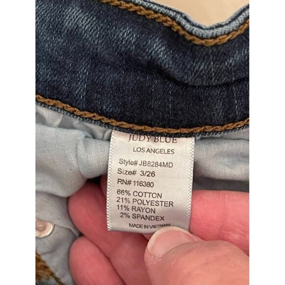 Judy Blue Womens Distressed Denim Jeans Size 26 Medium Wash - Picture 10 of 15